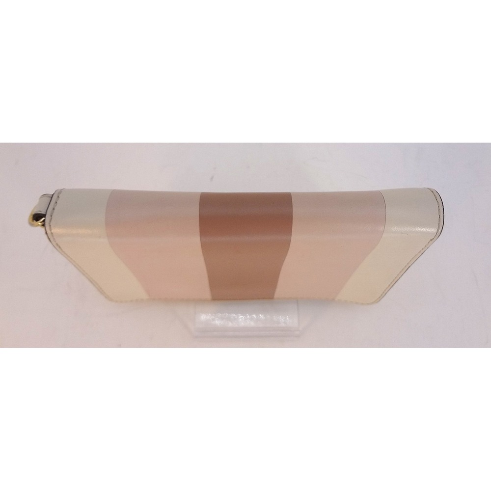 Michael Kors Jet Set‎ Continental Wallet Pink/Beige Striped Zip Around Wallet - Picture 6 of 7